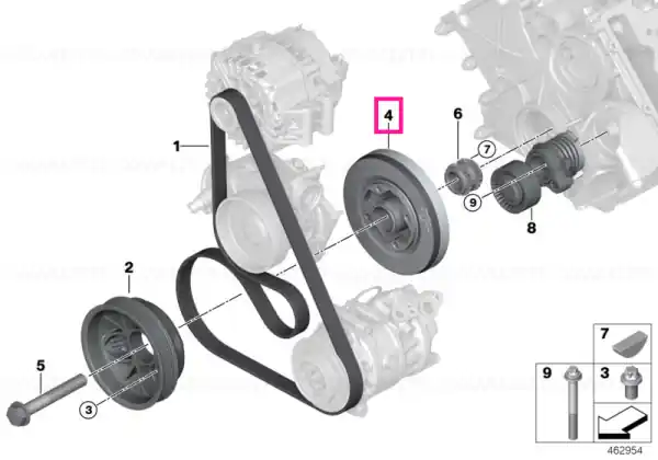 Fulie Vibrochen (arbore cotit) - BMW Seria 5 G30, Seria 7 G11 G12, X5 G05, X7 G07 Plată sigură
