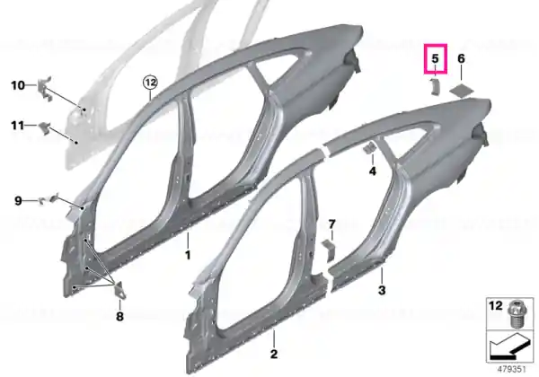 Premium Reinforcement plate, D-pillar, left - BMW