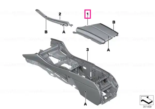 Ofertă exclusivă Armrest, leather, front middle INDIVIDUAL - BMW