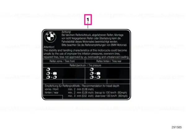 Expediere rapidă Label "Tyres" ECE - BMW Motorrad