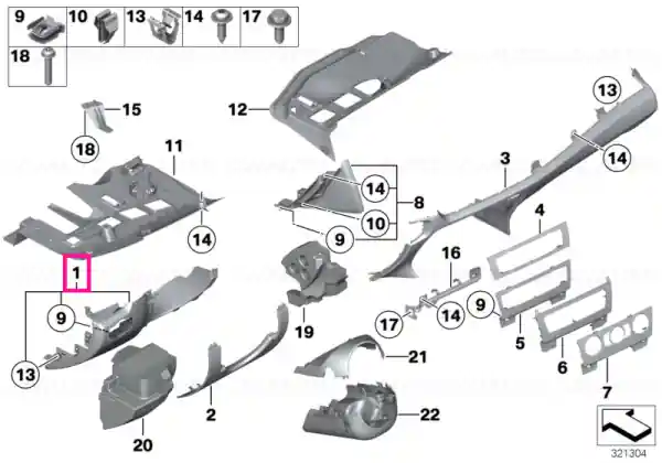 Reducere Panou trim bord jos șofer OYSTER - BMW