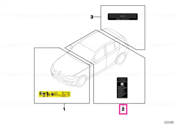 Label "Manufacture identification" SA - BMW Plată securizată
